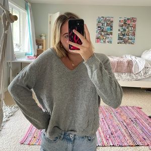 Brandy Melville gray v-neck sweater